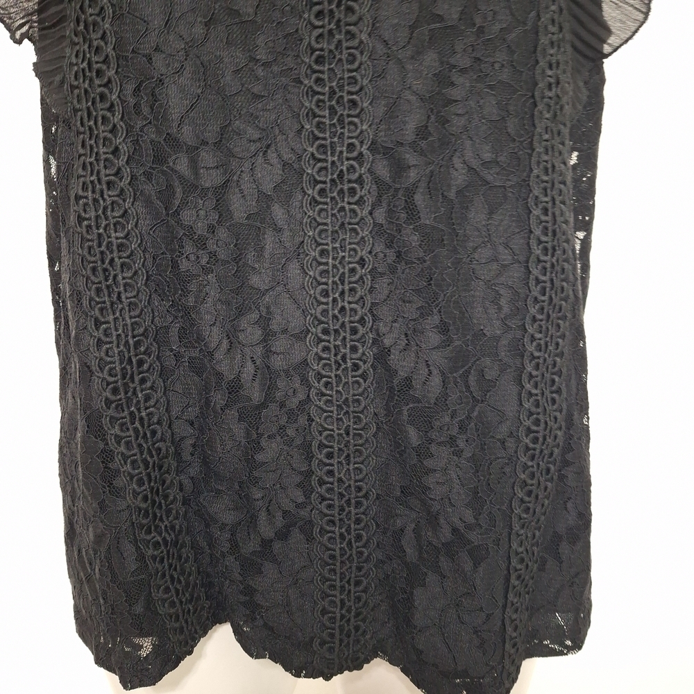 Cable & Gauge Black Romantic Goth Witchy Floral High Neck Lace Blouse Size M/L - Picture 4 of 16